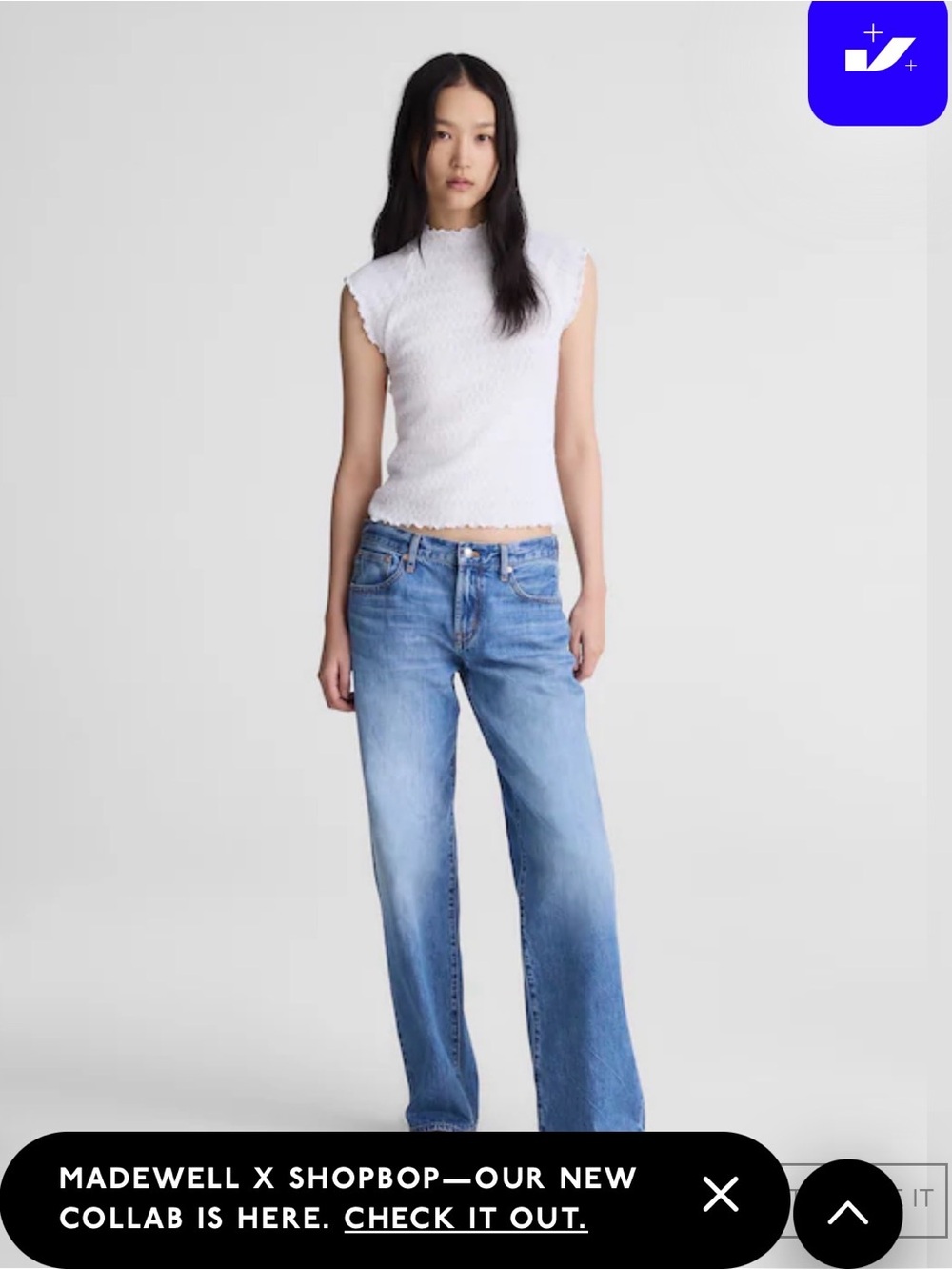 NWT Madewell Smocked Mock Neck Top-M - Picture 2 of 6